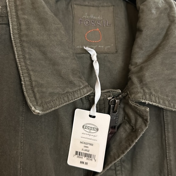 NWT Fossil Men’s XL Olive Green Jacket - Picture 2 of 5